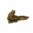 ЛМ Медведь сидячий, латунь, 30мм, подставка бивень - Сувенирная фабрика